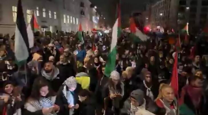 استمرار المظاهرات اليومية في شوارع كوبنهاغن تأييدا للشعب الفلسطيني