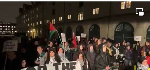 مظاهرة بالآلاف في العاصمة الدنماركية كوبنهاغن لوقف المجازر الاسرائيلية في غزة