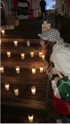 وقفة تضامنية مع غزة واضاءة شموع بمدينة كالمار السويدية