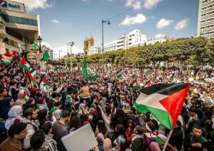 مسيرات جماهيرية حاشدة في تونس تنديدا بجرائم الاحتلال الاسرائيلي
