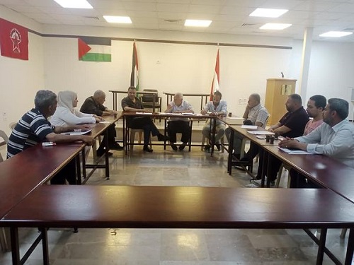 دمشق_مخيم_اليرموك الهيئات القيادية لدائرة وكالة الغوث في الجبهة الديمقراطية لتحرير فلسطين في سورية ومكتب لجان التنمية الاجتماعية تدعوا الأونروا لتحسين مساعداتها المقدمة للاجئين الفلسطينيين في سوريا