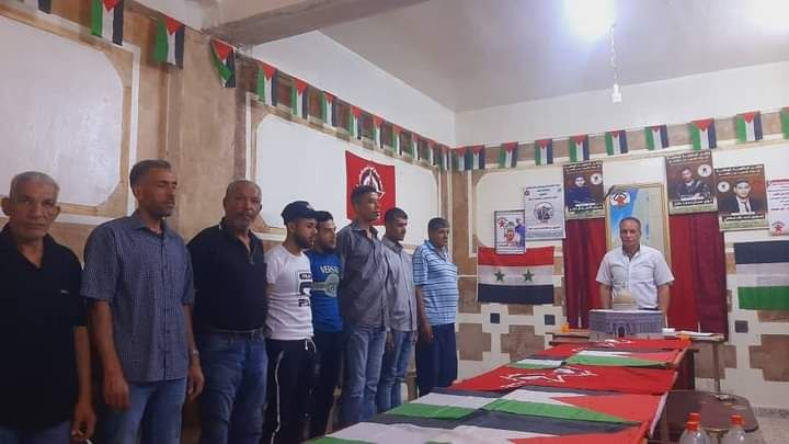 في اليوم الوطني لشهيد الجبهة الديمقراطية لتحرير فلسطين  «قطاع العمال في مخيم السبينة» ينظم وقفة تحية للشهداء و دعماً واسناد لأبناء شعبنا